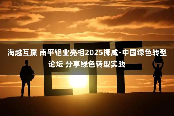 海越互赢 南平铝业亮相2025挪威-中国绿色转型论坛 分享绿色转型实践