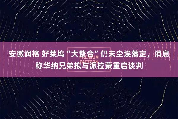 安徽润格 好莱坞“大整合”仍未尘埃落定,消息称华纳兄弟拟与派拉蒙重启谈判